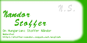 nandor stoffer business card