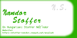 nandor stoffer business card